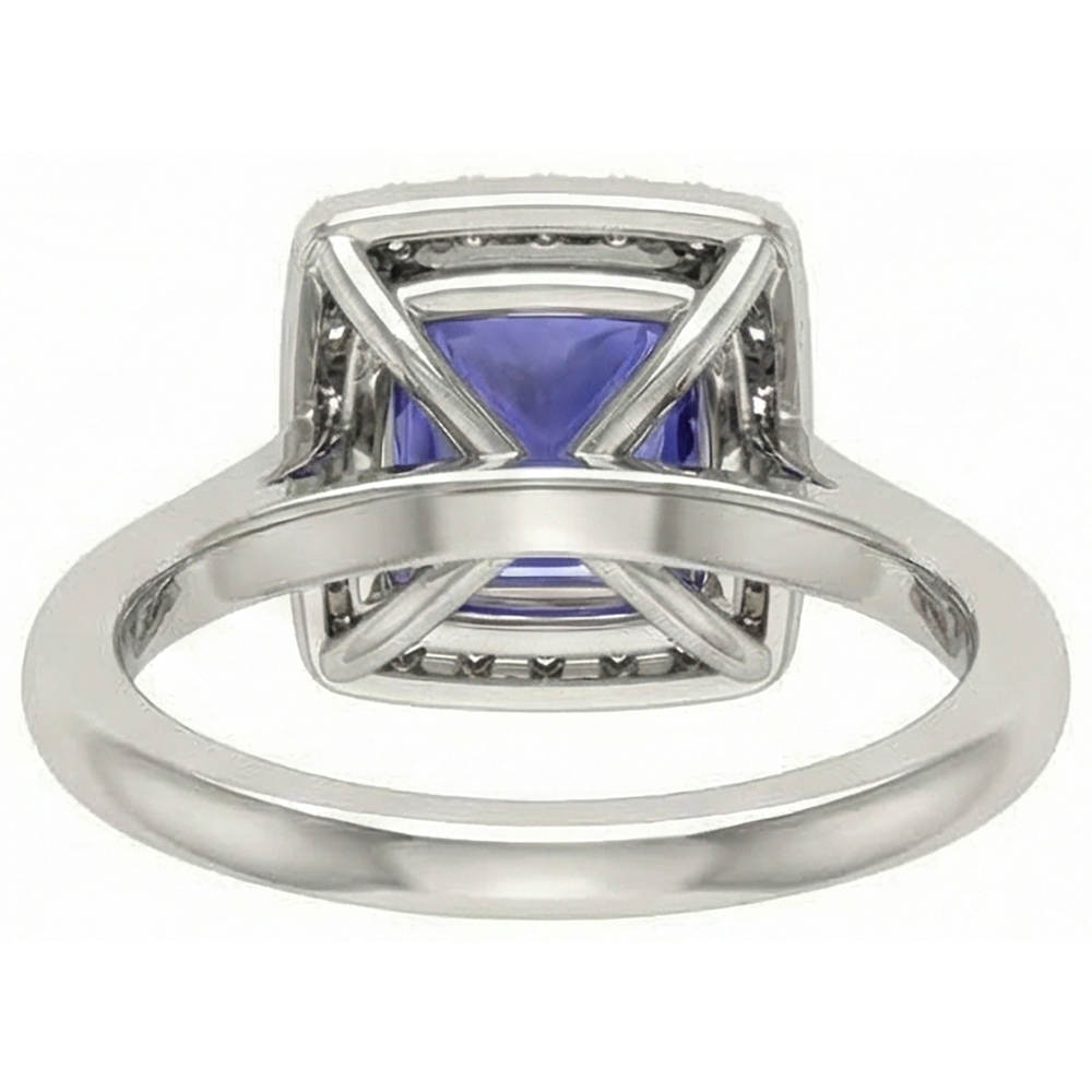 echter princess tansanit 1Karat ring mit Diamantbesatz