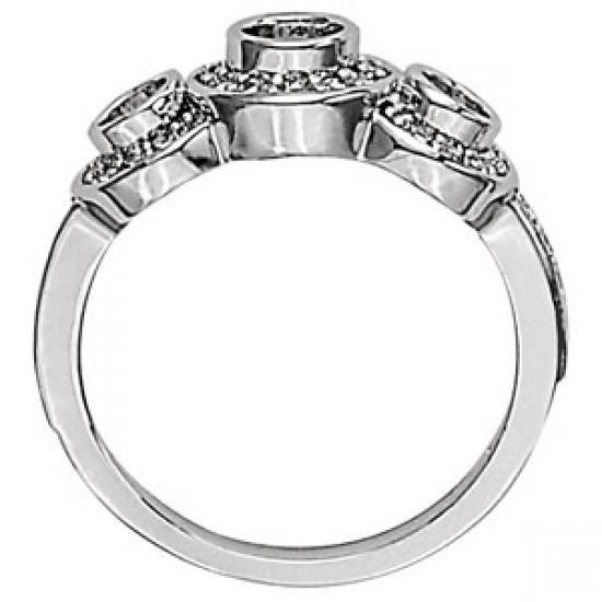 1,50 Ct. Natürliche Diamant-Verlobungsring Mit Drei Steinen, Gold 14K