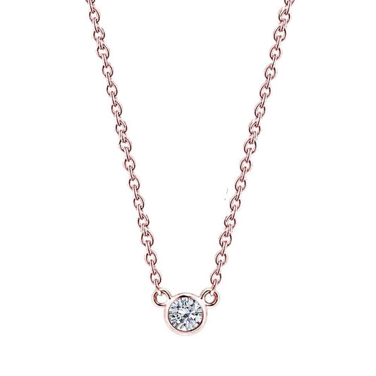 1,50 Karat Echt Diamant 16 Oder 18 Halskette Mit Anhänger Roségold Yard Lünette Set