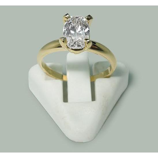 1,51 Karat Oval Echt Diamant Solitär Ring Gelbgold 14K