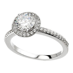 1,51 Karat Halo Echt Diamanten Ring Halo Weißgold 14K