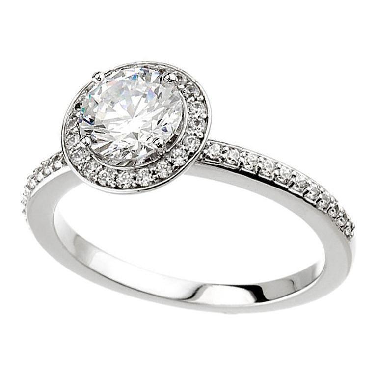 1,51 Karat Halo Echt Diamanten Ring Halo Weißgold 14K