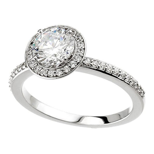 1,51 Karat Halo Echt Diamanten Ring Halo Weißgold 14K