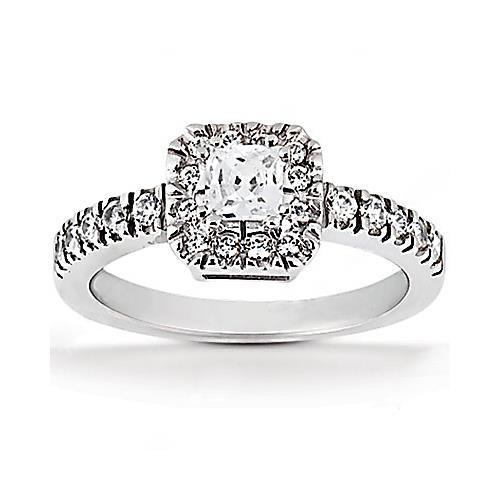 1,52 Karat Princess Natürliche Diamant Halo Ring Mit Akzenten Weißgold 14K