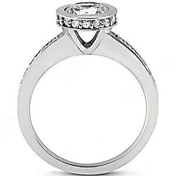 1,55 Kt. Versteckter Halo-Natürliche Diamanten-Verlobungsring Für Frauen Mit Akzenten