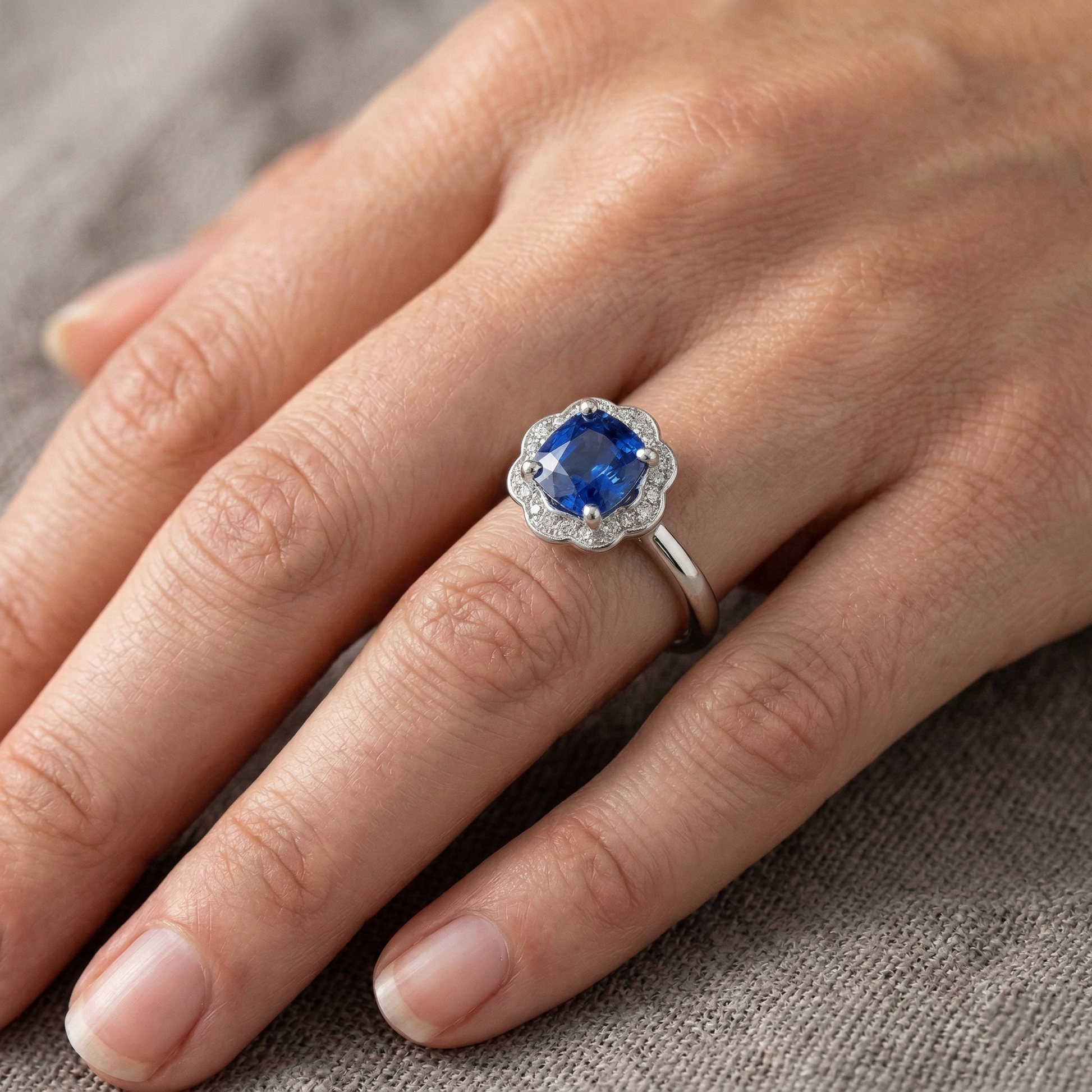echter round diamant 1Karat ring mit Diamantbesatz