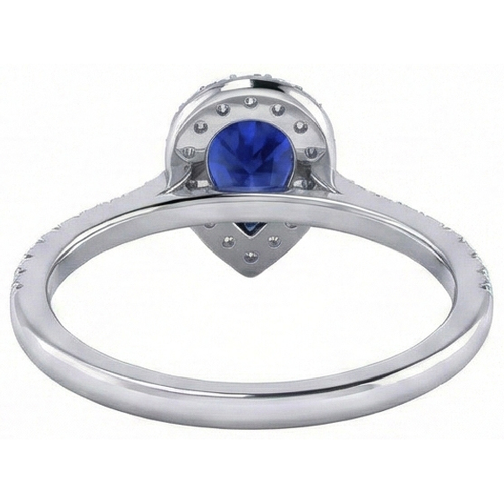 echter round saphir 1.60Karat ring Profilansicht