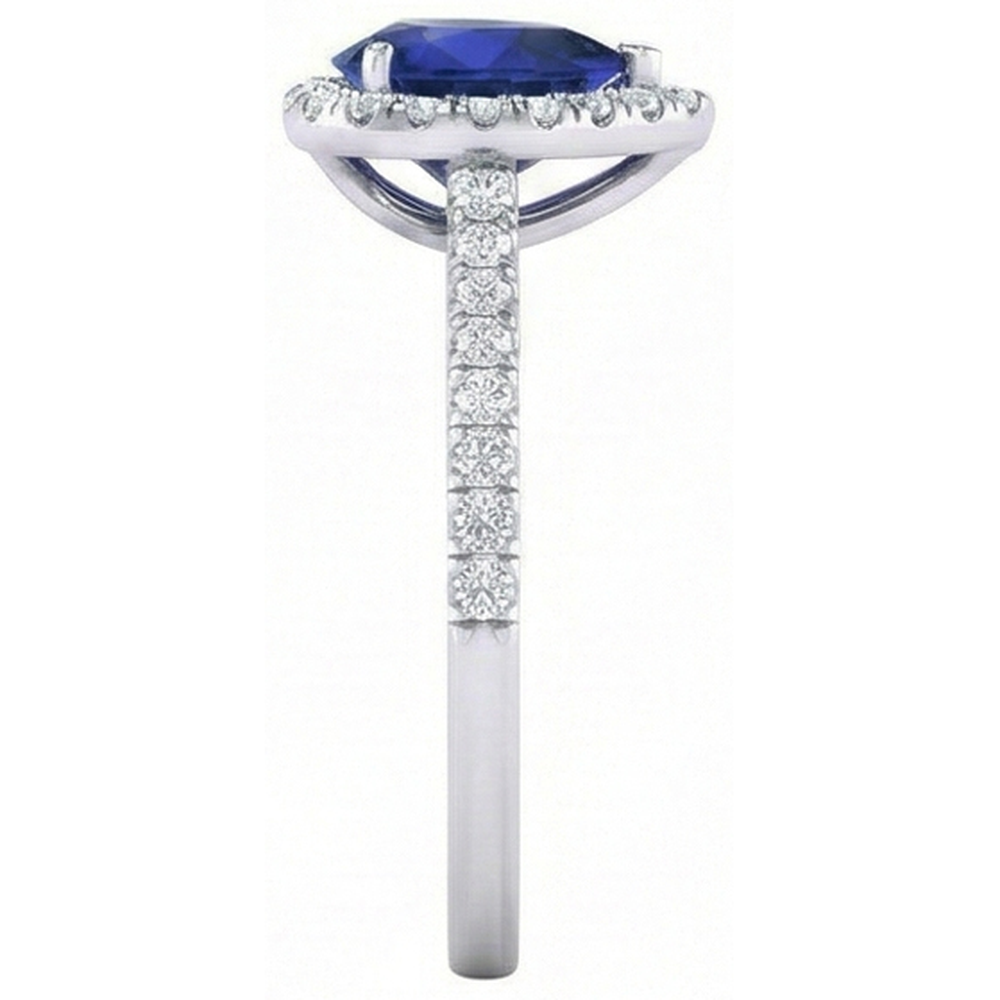 echter round saphir 1.60Karat ring Draufsicht