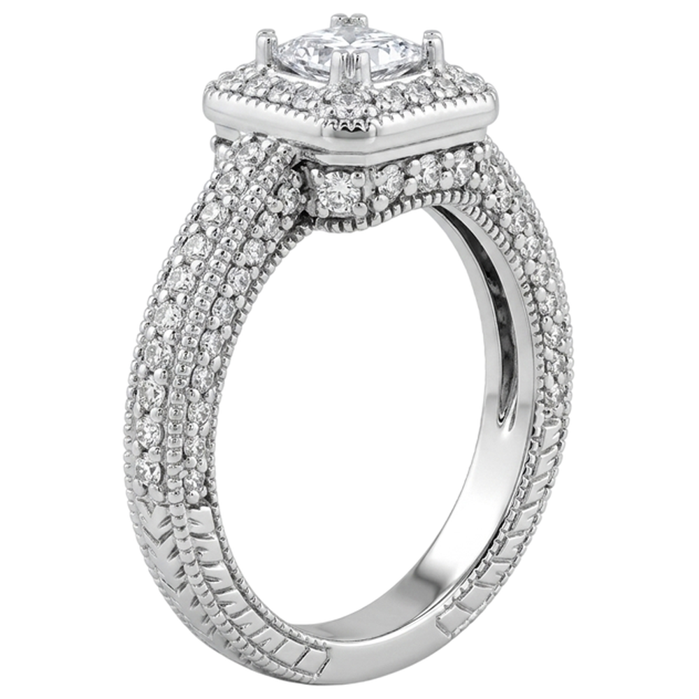1,75 Karat Echt Diamant-Verlobungsring Pave-Fassung Milgrain Schmuck Neu