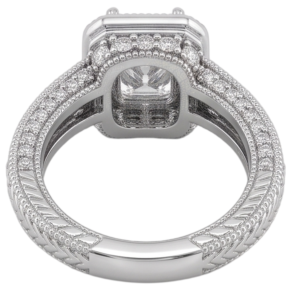 1,75 Karat Echt Diamant-Verlobungsring Pave-Fassung Milgrain Schmuck Neu