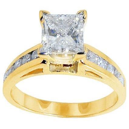 1,75 Ct. Echt Diamant Jubiläumsring Aus Gelbgold Mit Prinzessinnenschliff