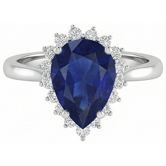 echter round saphir 1.50Karat ring Vorderansicht