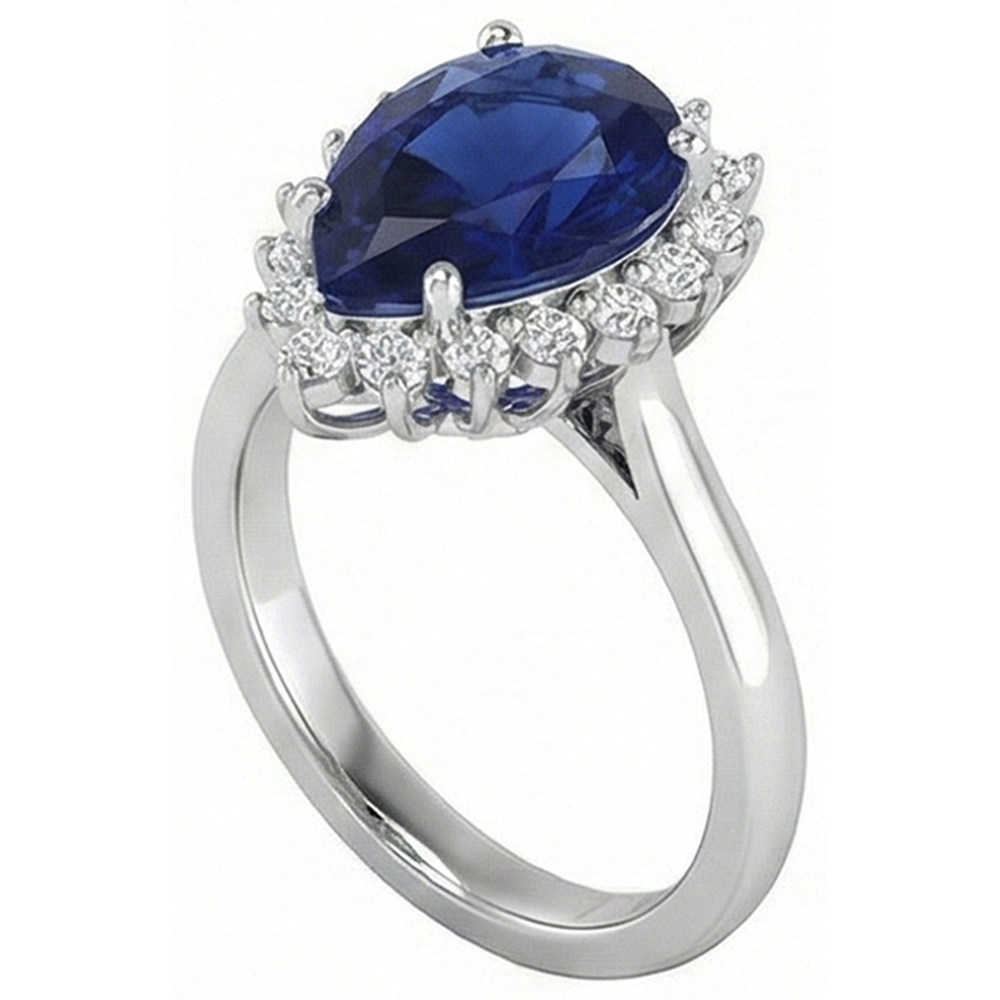 echter round saphir 1.50Karat ring Seitenansicht