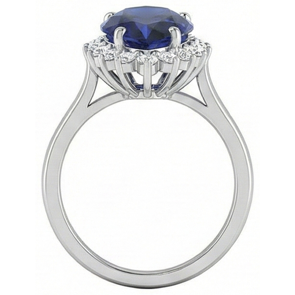 echter round saphir 1.50Karat ring Draufsicht