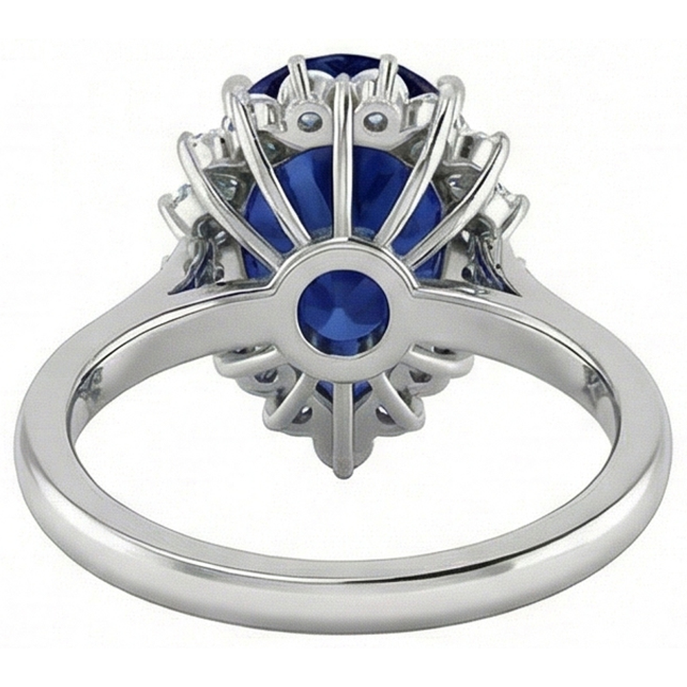 echter round saphir 1.50Karat ring Profilansicht