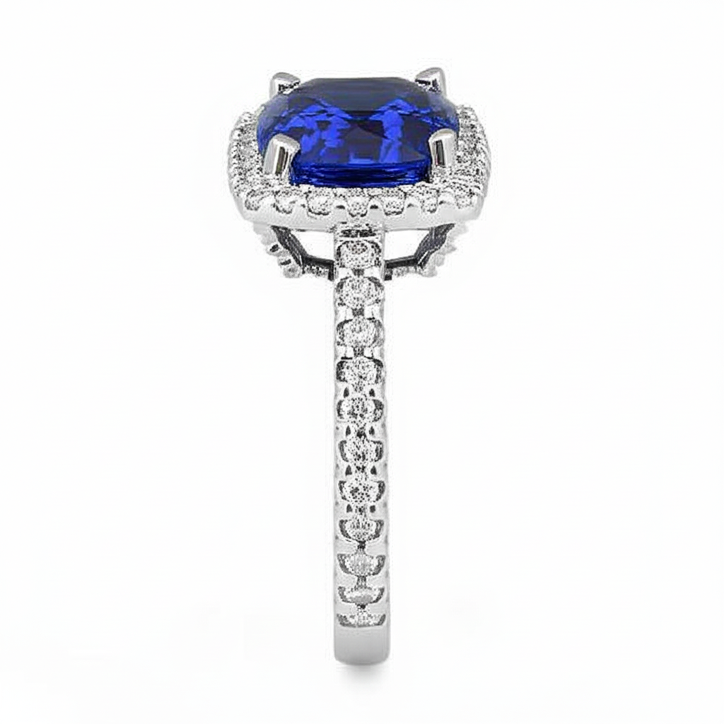 1,80 Ct Kissenschliff Sri Lanka Saphir Edelstein Ring Diamantschmuck