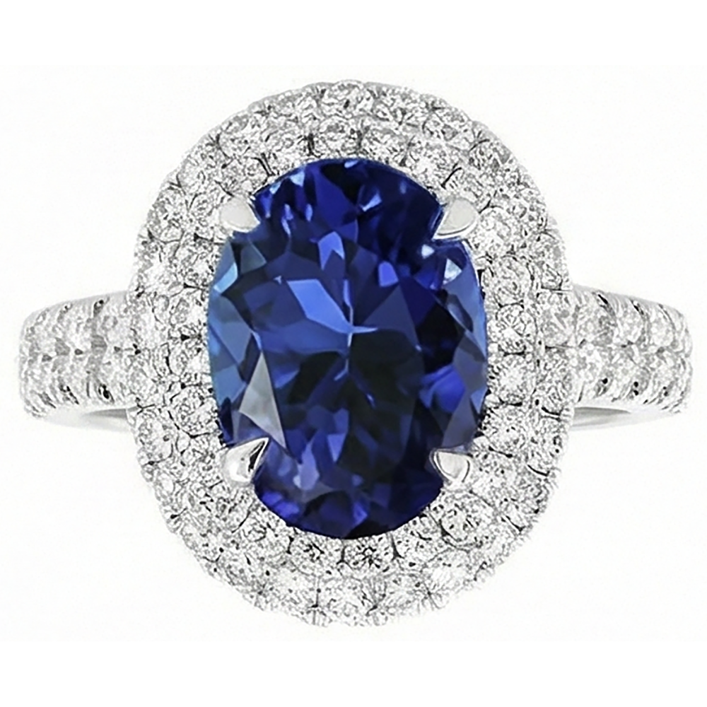 echter oval tansanit 1.85Karat ring Seitenansicht