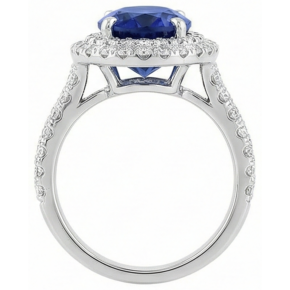 echter oval tansanit 1.85Karat ring Draufsicht