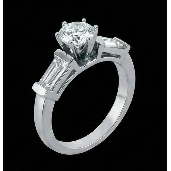 echter baguette diamant 2.01Karat ring Profilansicht