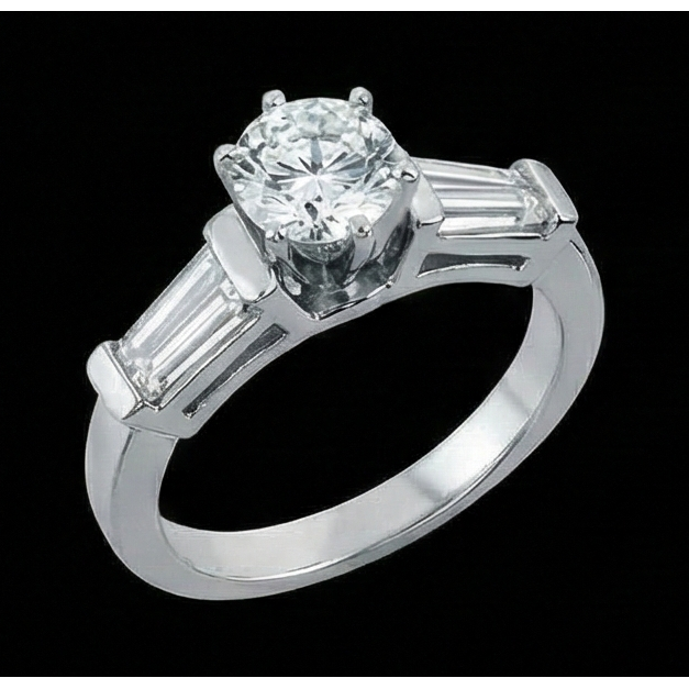 echter baguette diamant 2.01Karat ring Detailansicht
