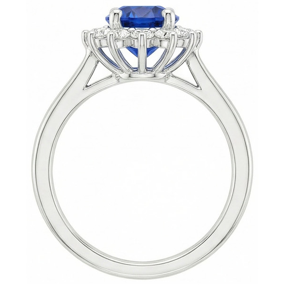echter round diamant 2.20Karat ring Profilansicht