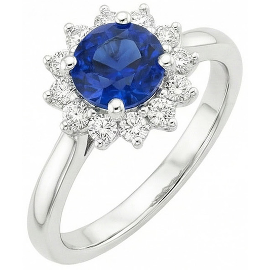 echter round diamant 2.20Karat ring Vorderansicht