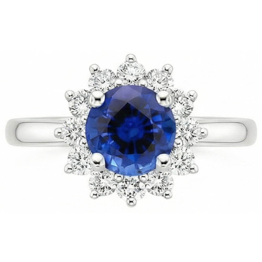 echter round diamant 2.20Karat ring Seitenansicht