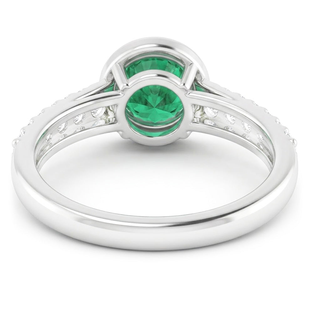 2.25 Karat Grüner Smaragd-Diamant-Ring Weißgold 14K