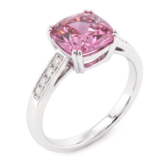 2.25 Karat Rosa Saphir-Diamant-Ring Weißgold 14K