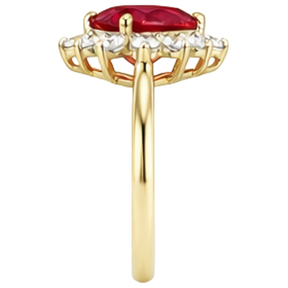 2.25 Karat Rubin-Diamant-Ring im Herzschliff Gelbgold 14K