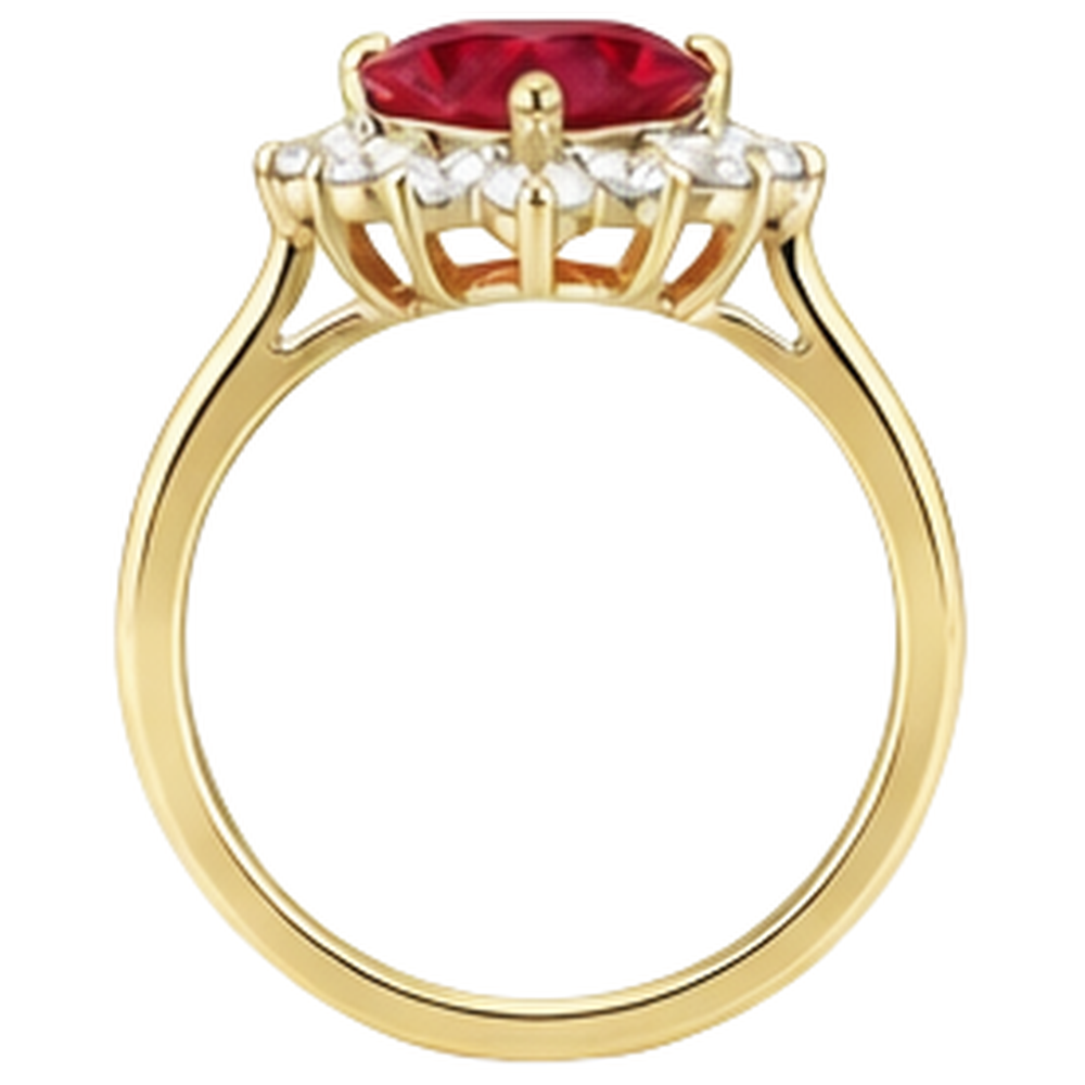 2.25 Karat Rubin-Diamant-Ring im Herzschliff Gelbgold 14K