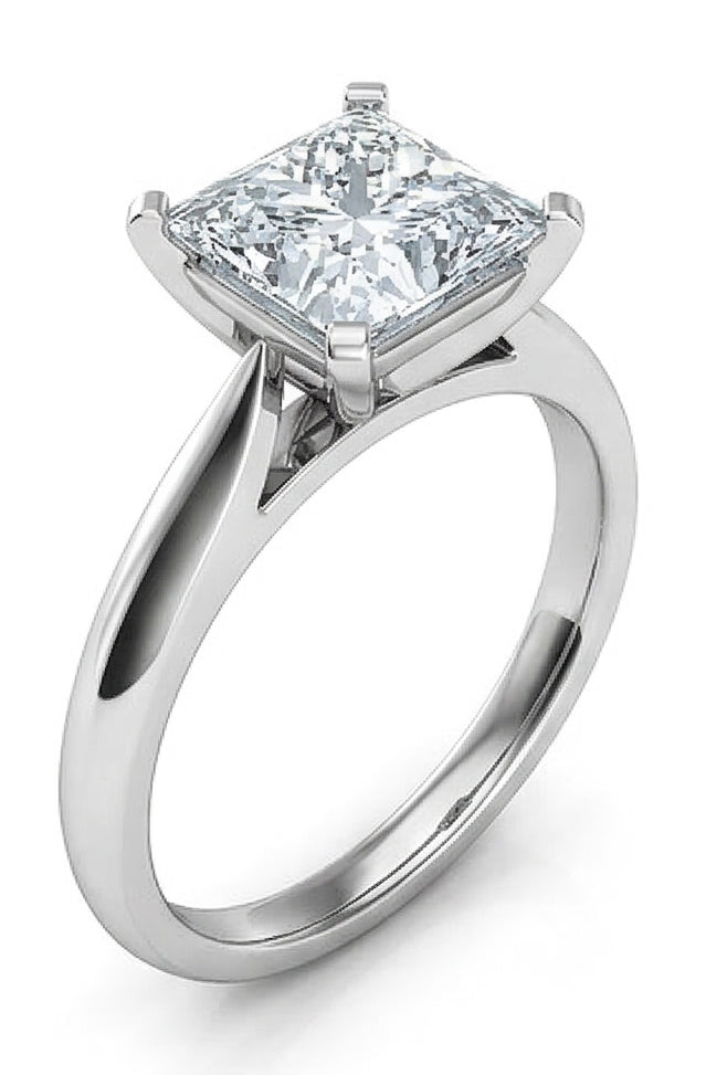 echter radiant diamant 2.25Karat ring Seitenansicht