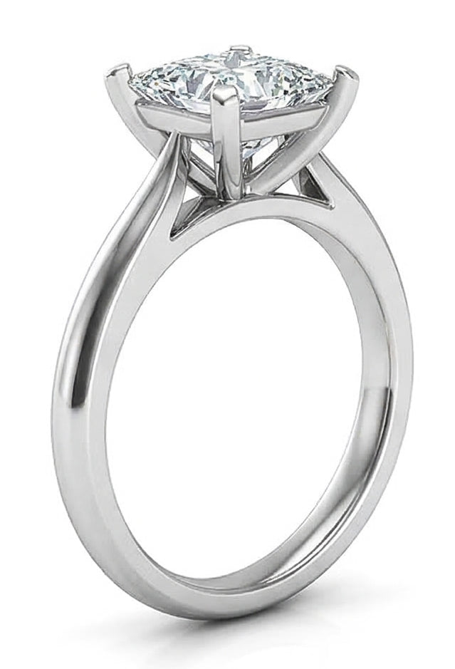 echter radiant diamant 2.25Karat ring Profilansicht