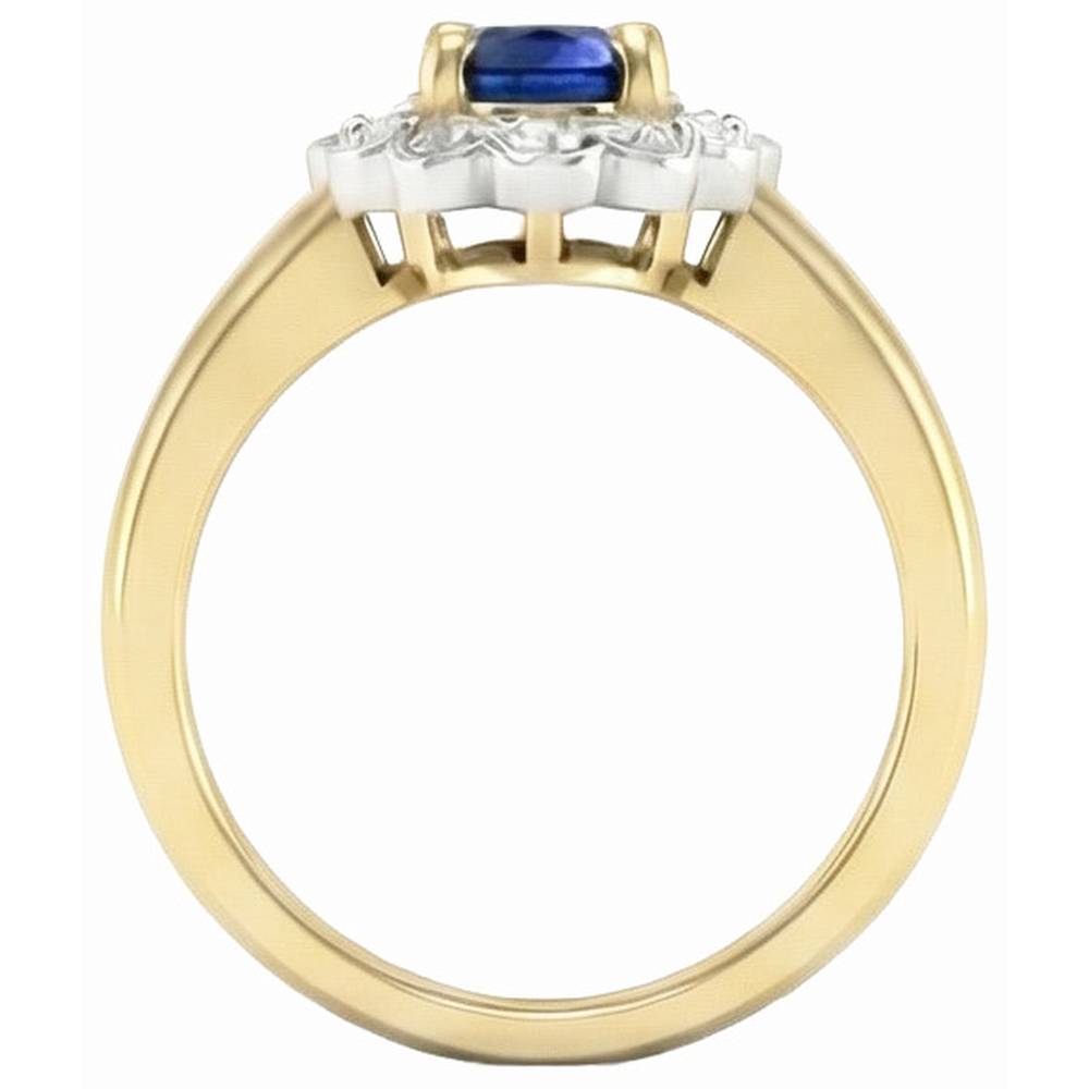 echter oval diamant 2.25Karat ring Profilansicht