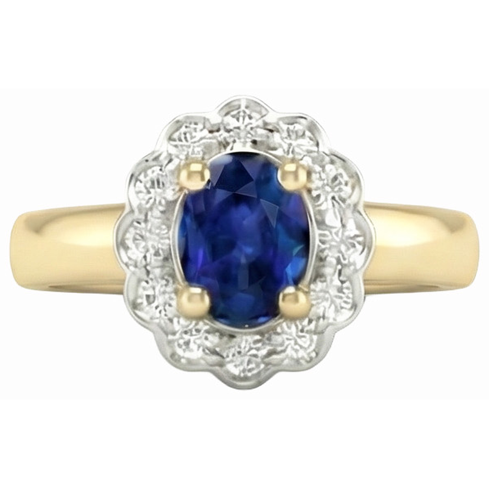 echter oval diamant 2.25Karat ring Seitenansicht