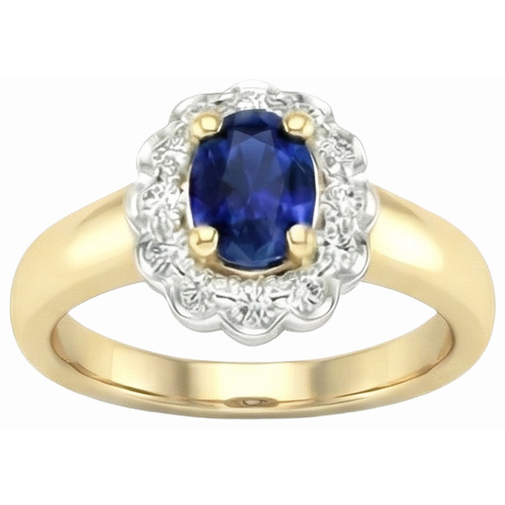 echter oval diamant 2.25Karat ring Draufsicht