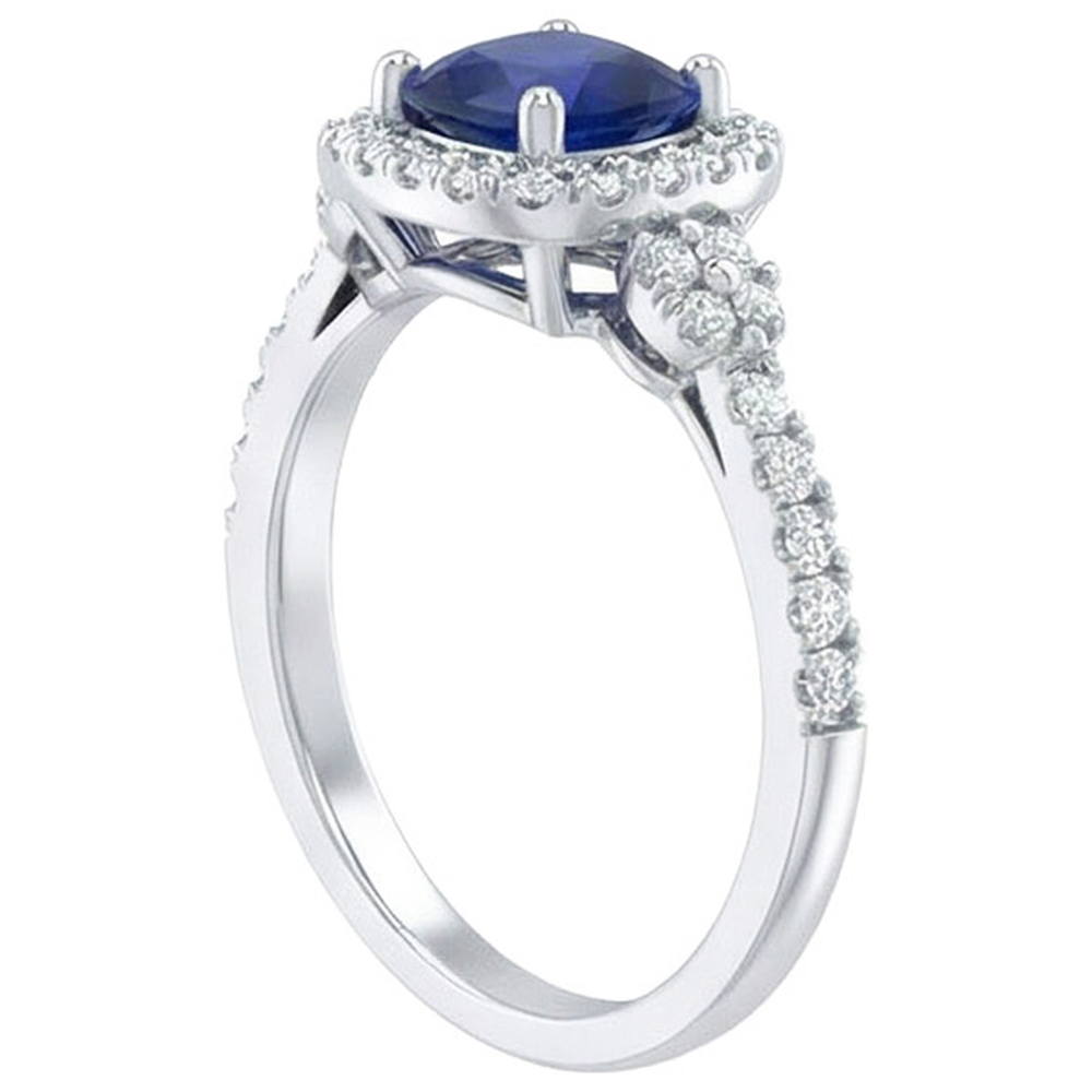echter round diamant 14Karat ring Seitenansicht