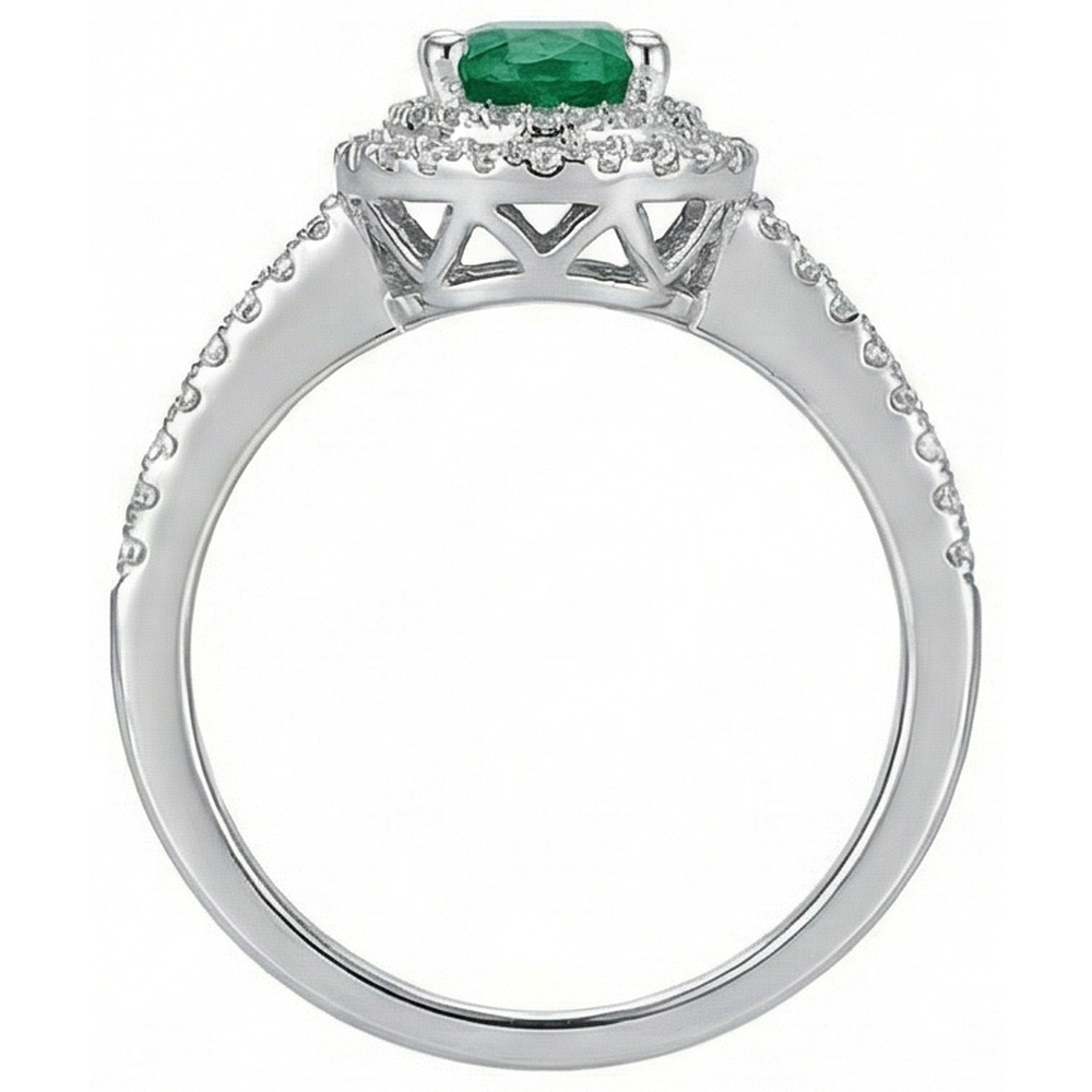 echter oval smaragd 2.00Karat ring auf Weiß