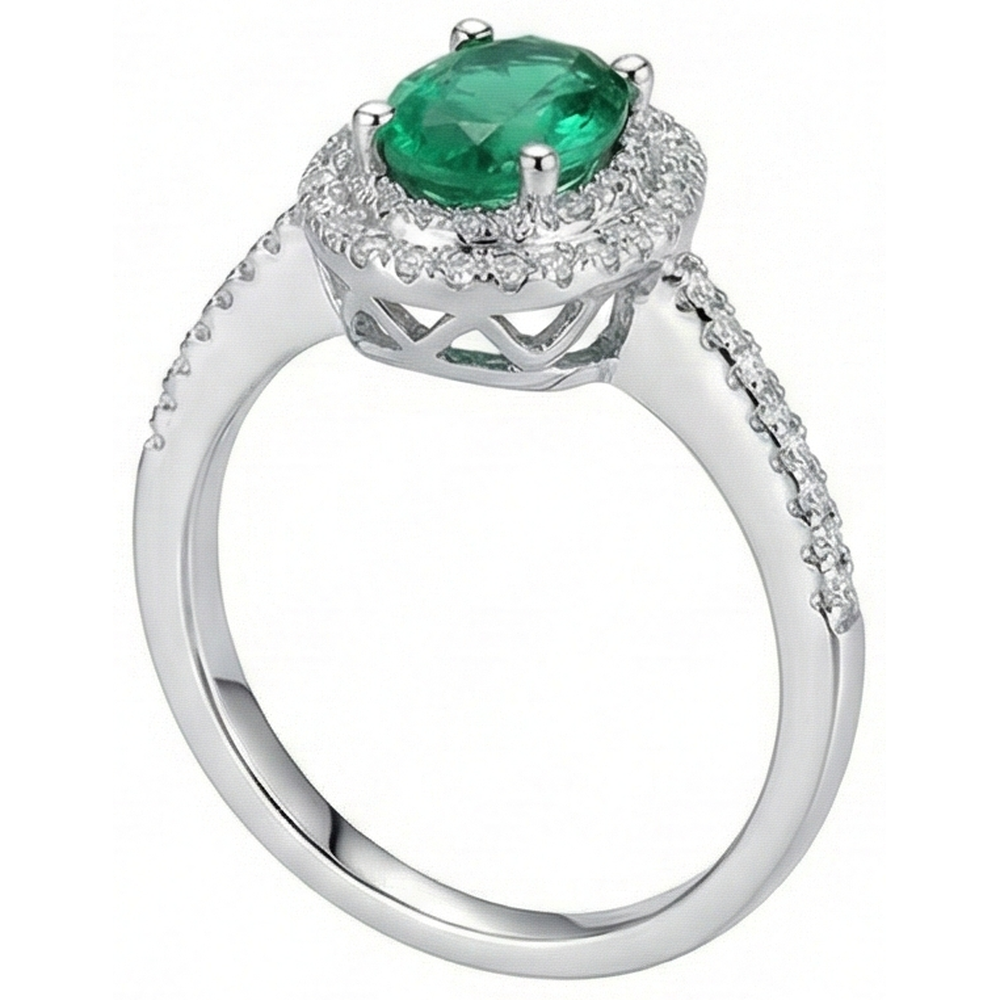echter oval smaragd 2.00Karat ring Detailansicht