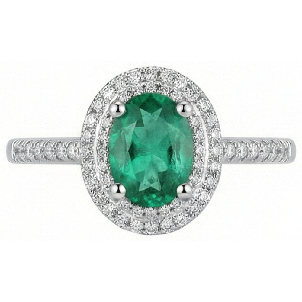 echter oval smaragd 2.00Karat ring Seitenansicht