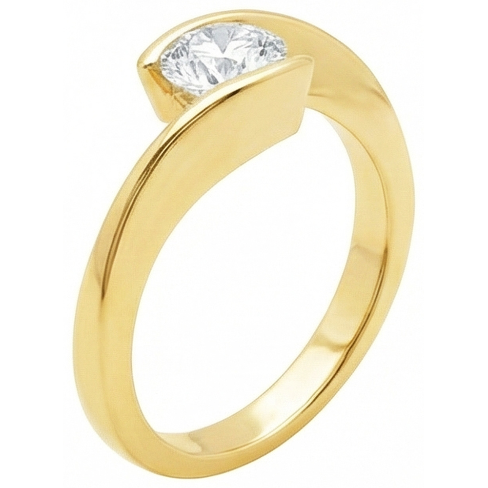 echter round diamant 2.50Karat ring Draufsicht