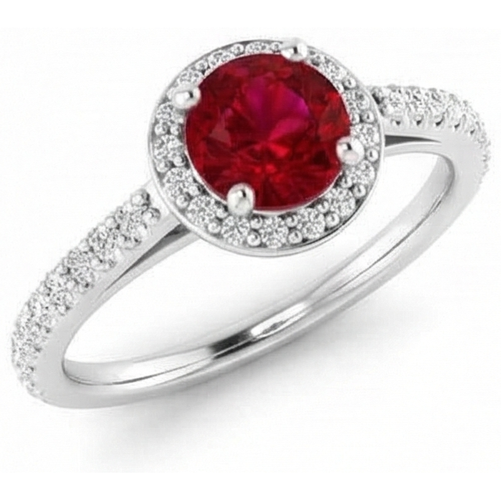 echter round rubin 2.50Karat ring Profilansicht