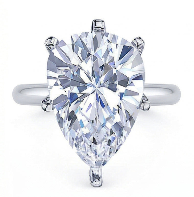 echter pear diamant 2.50Karat ring Seitenansicht