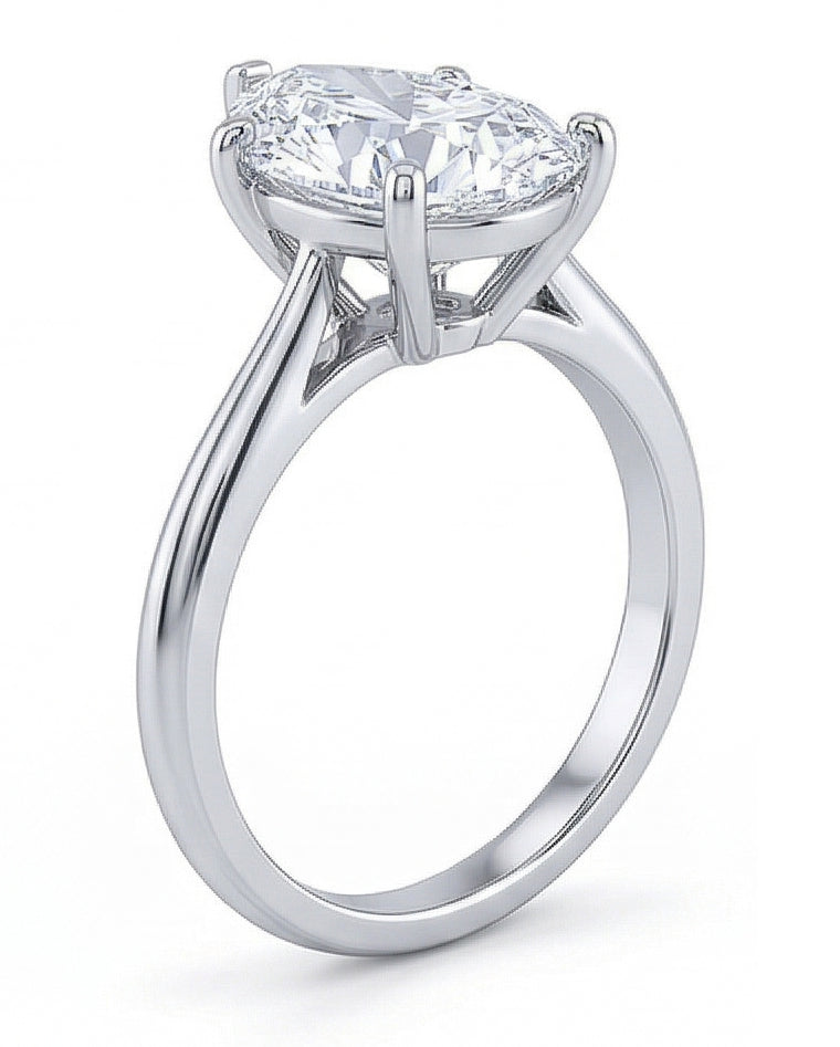 echter pear diamant 2.50Karat ring Draufsicht