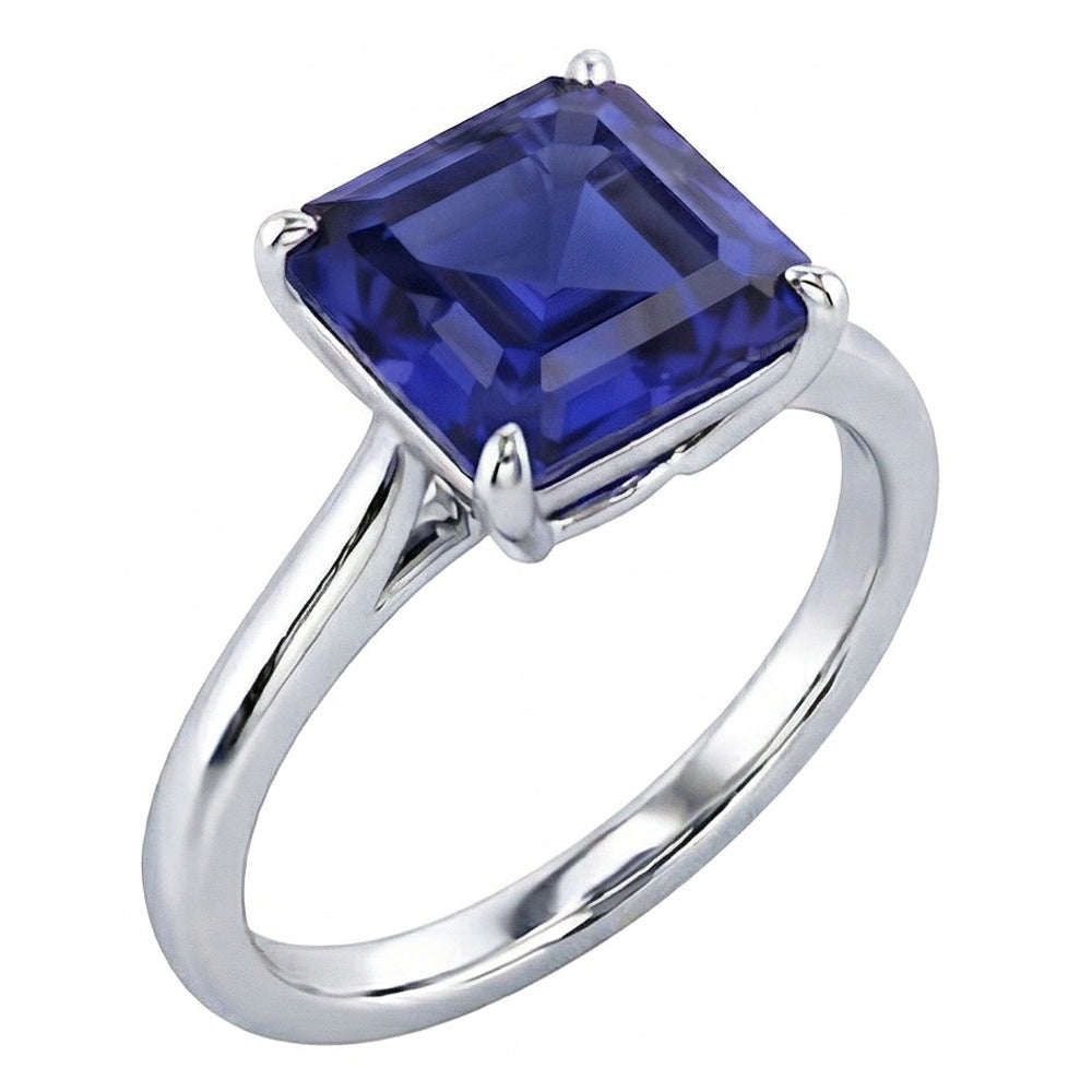 echter asscher diamant 2.50Karat ring Vorderansicht