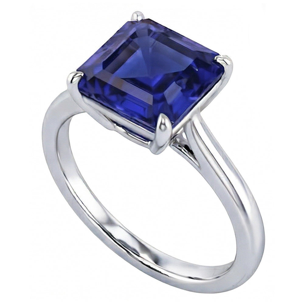 echter asscher diamant 2.50Karat ring Seitenansicht