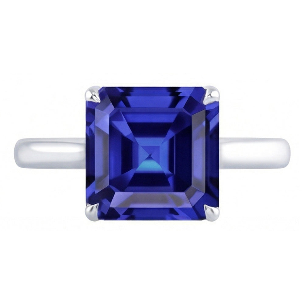 echter asscher diamant 2.50Karat ring Detailansicht