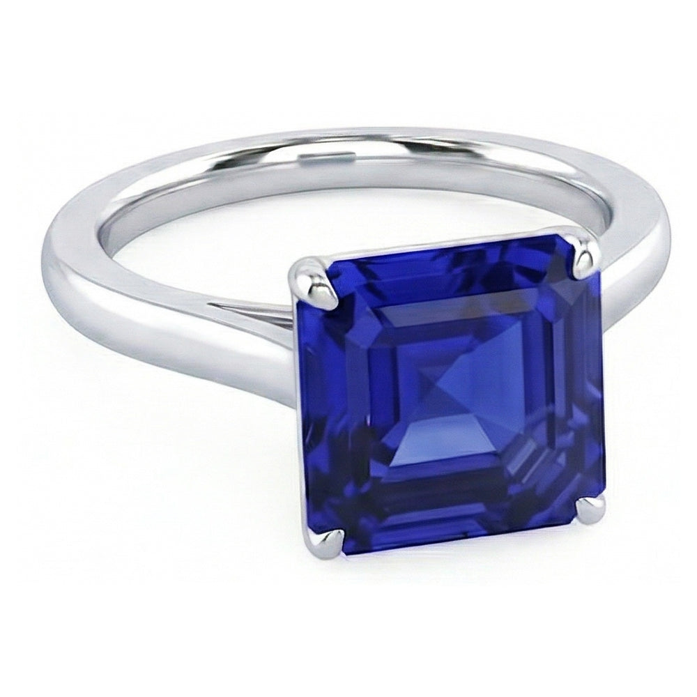 echter asscher diamant 2.50Karat ring Draufsicht