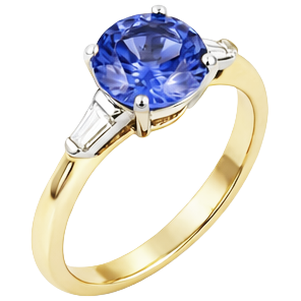 echter baguette tansanit 2.55Karat ring Detailansicht