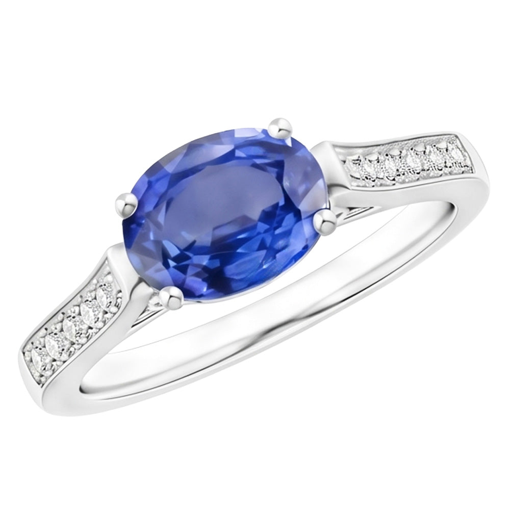 echter oval diamant 14Karat ring Vorderansicht